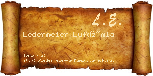 Ledermeier Eufémia névjegykártya